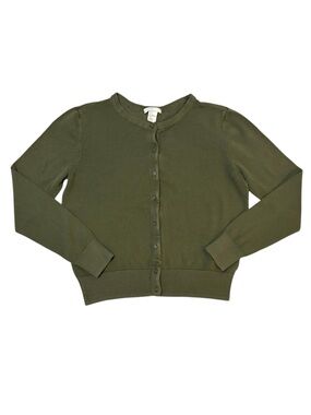H&M green button down cardigan